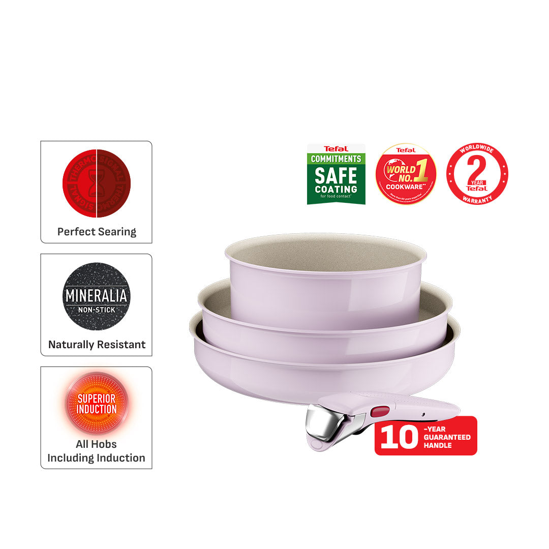 Tefal Ingenio Serenity 4pcs Set (Pink Clay)