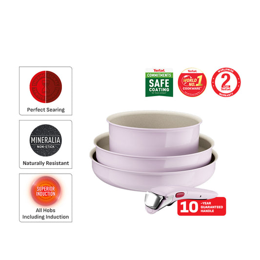 Tefal Ingenio Serenity 4pcs Set (Pink Clay)