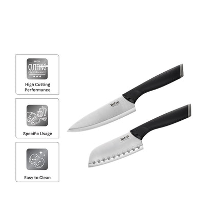 Tefal Comfort Knives 2 Pcs Set (Santoku 12cm + Chef Knife 15cm)