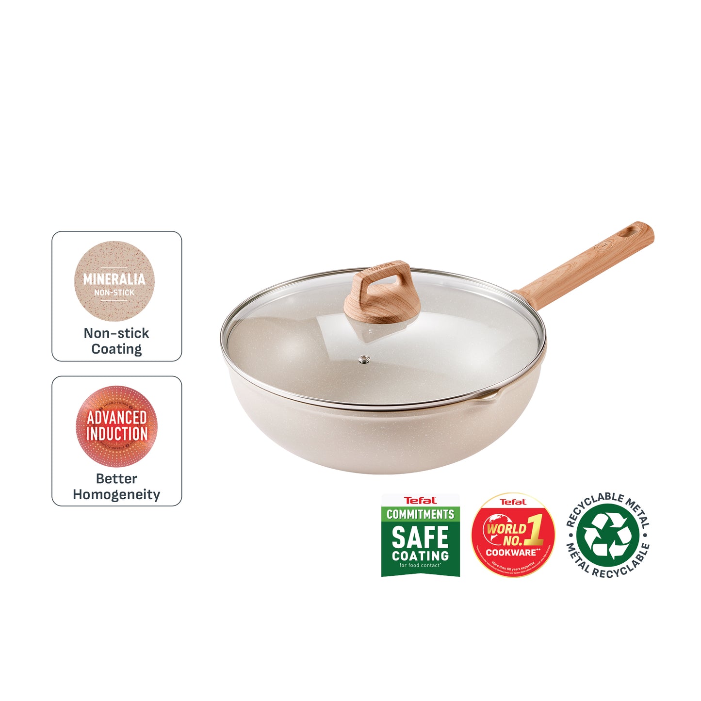 Tefal Cookware Cristalia Plus Frypan 26cm w/Lid