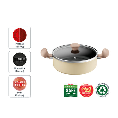 Tefal Cookware Daisy Shallow Pot 24cm