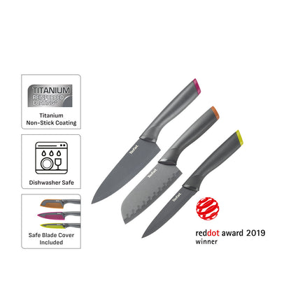 Tefal Fresh Kitchen 3 Pc Set (Santoku + Chef + Utility)