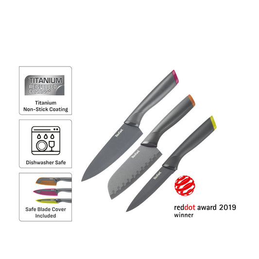 Tefal Fresh Kitchen 3 Pc Set (Santoku + Chef + Utility)