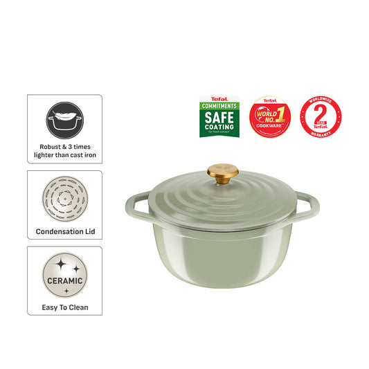 Tefal Air Stewpot 24cm W/Lid (Green Lichen)