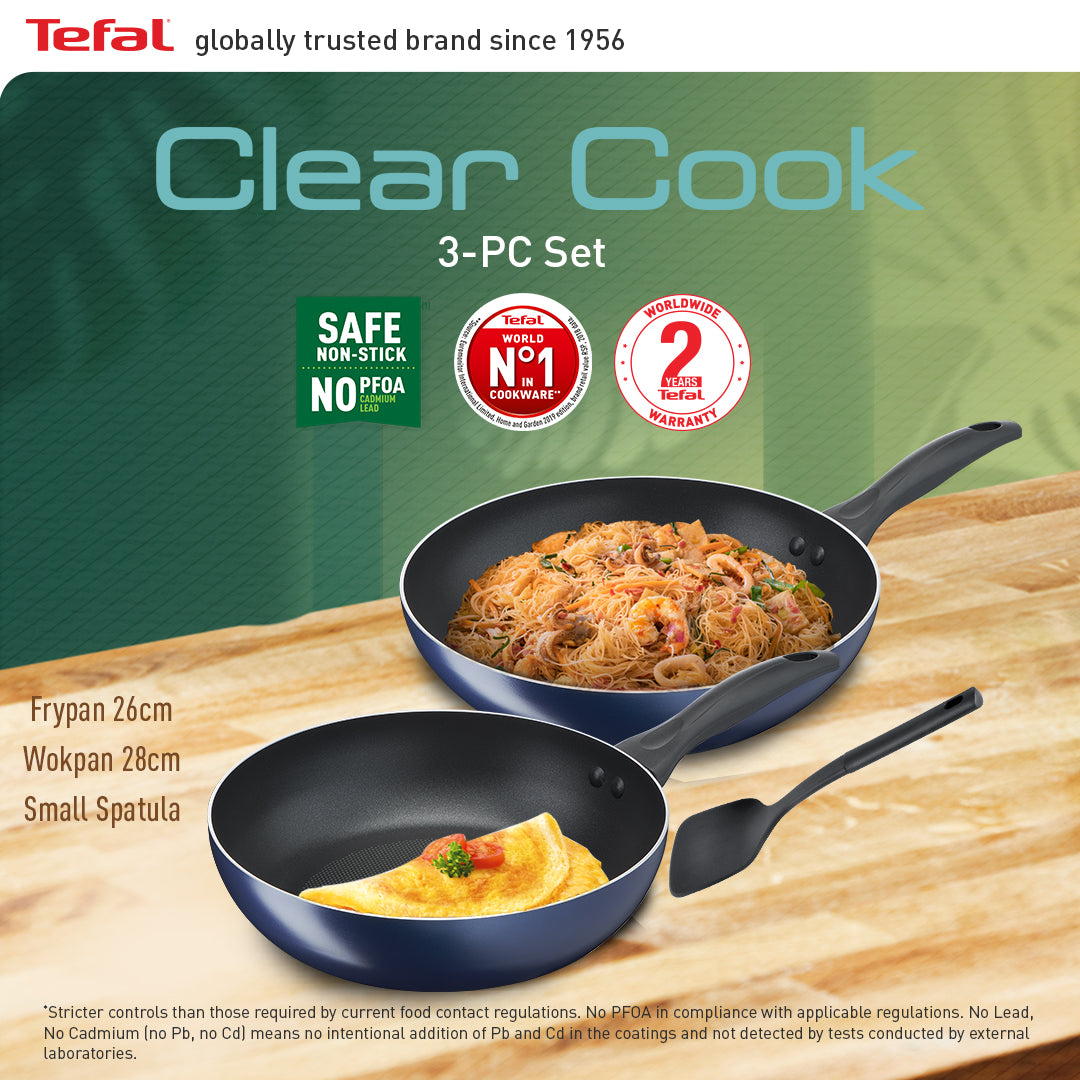 Tefal  Clear Cook 3-PC set (FP26+WP28+Small Spatula)