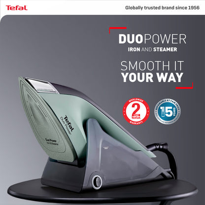 Duo Power, 2-in-1 Steam Iron and Clothes Steamer, Versatile and Efficient Garment Care