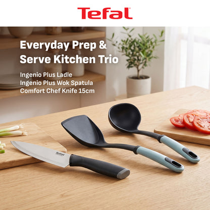 [NEW] Tefal Kitchenware 3pc Set - Ingenio Plus Ladle + Wok Spatula + Chef Knife 15cm