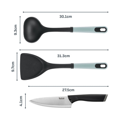 [NEW] Tefal Kitchenware 3pc Set - Ingenio Plus Ladle + Wok Spatula + Chef Knife 15cm