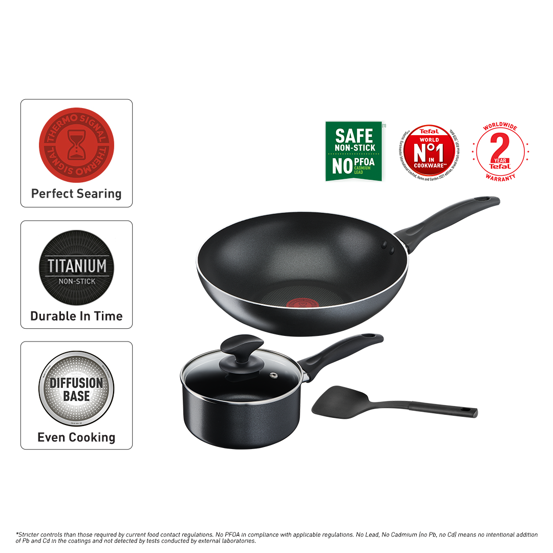 Tefal Cook & Clean 4 Pcs Set (SCP + WP + Small Spatula)