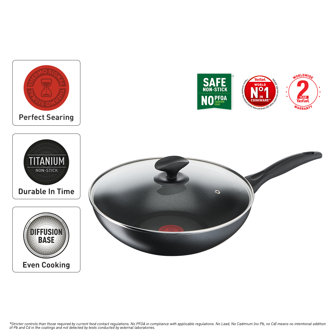 Tefal Cook & Clean Wokpan with lid 28cm