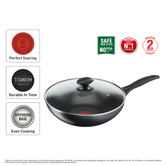 Tefal Cook & Clean Wokpan with lid 28cm