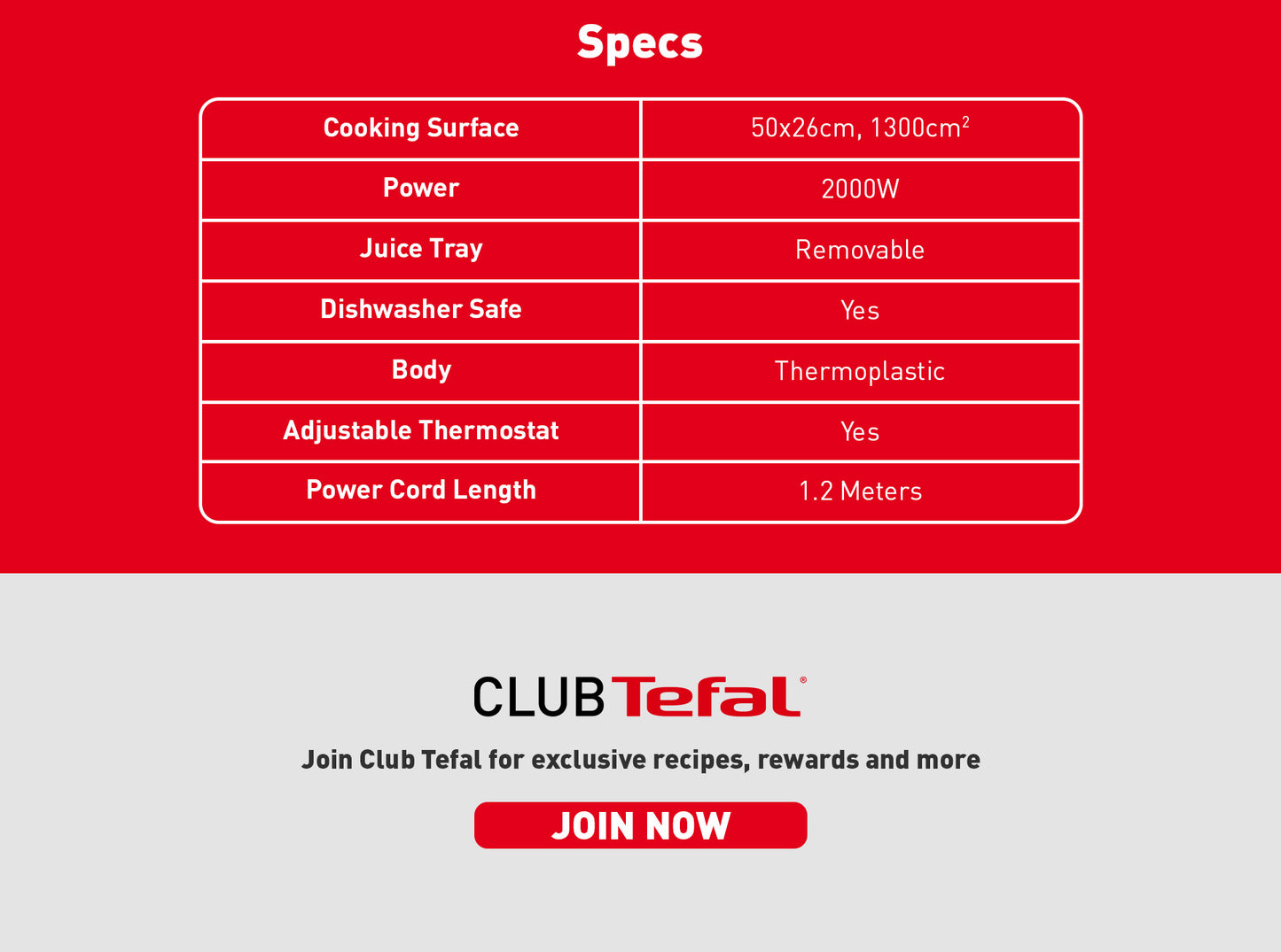 Tefal Plancha Malaga Sucessor CB5038