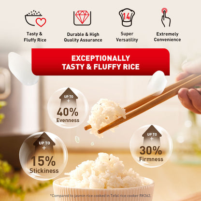 Tefal Delirice Plus Fuzzy Logic Rice Cooker 1.8L RK776B (10 cups)