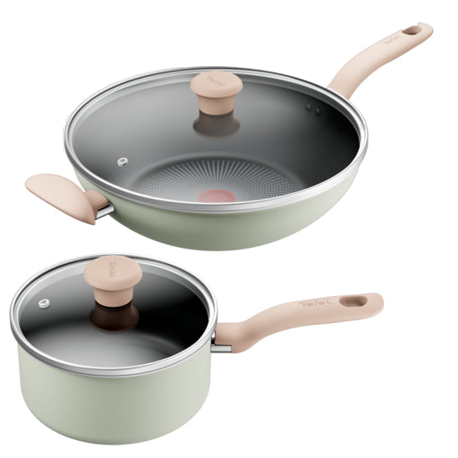 Tefal So Matcha Non-Stick Cookware Set – 4-Piece Set with Lids
