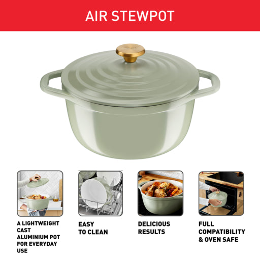 Tefal Air Stewpot 20cm W/Lid (Lichen)