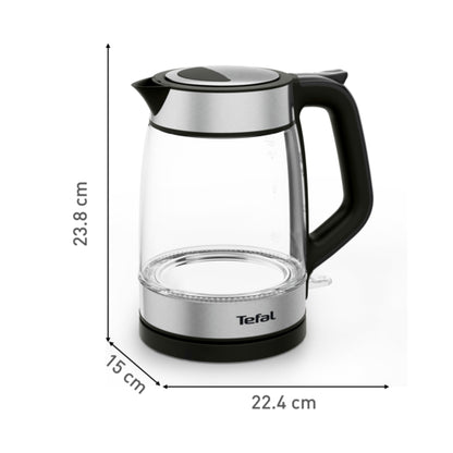 TEFAL GLASS KETTLE 1.7L BLACK GLAMA