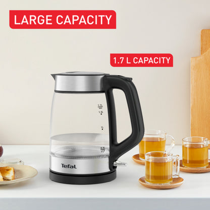 TEFAL GLASS KETTLE 1.7L BLACK GLAMA