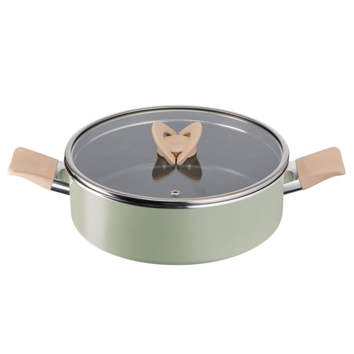 TEFAL Blossom Shallowpot 24cm W/Lid (Green)