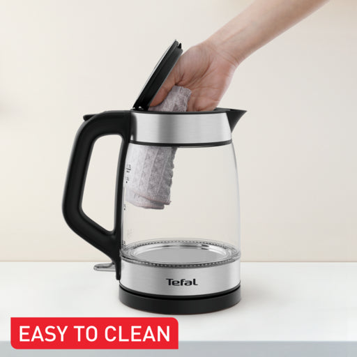 TEFAL GLASS KETTLE 1.7L BLACK GLAMA