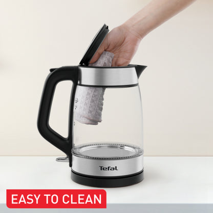 TEFAL GLASS KETTLE 1.7L BLACK GLAMA