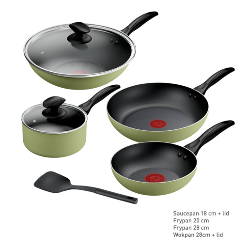 Tefal Quickchef 7 Pcs Set Moringa (Green)