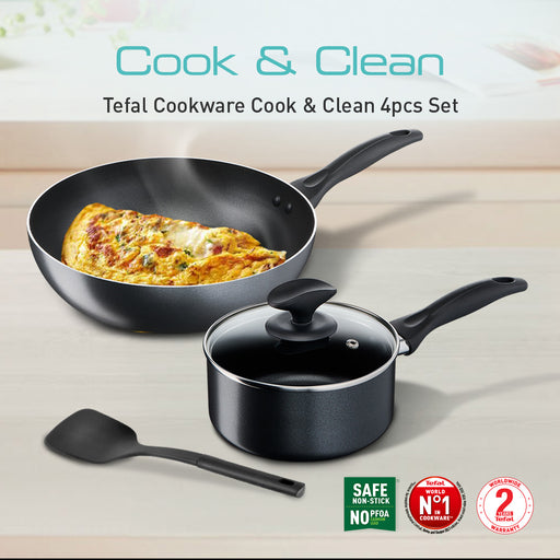 Tefal Cook & Clean 4 Pcs Set (SCP + WP + Small Spatula)