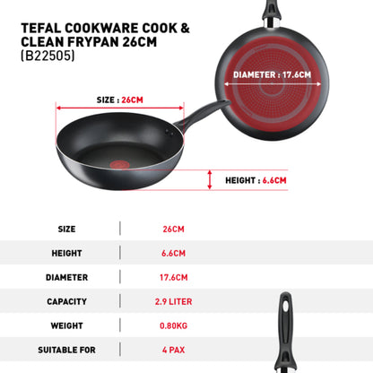 Tefal Cook & Clean Frypan 26cm