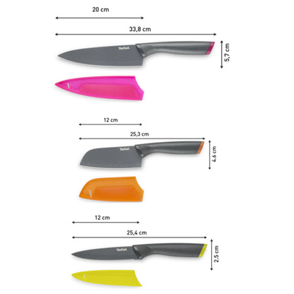 Tefal Fresh Kitchen 3 Pc Set (Santoku + Chef + Utility)