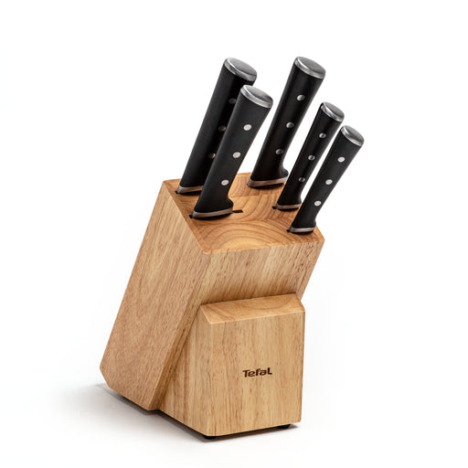 Tefal Ice Force 6 Pc Sst (Chef + Bread + Santoku + Utility + Paring + Block)