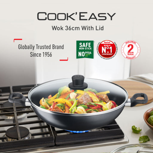 Tefal Cook Easy Wok with Lid 36cm