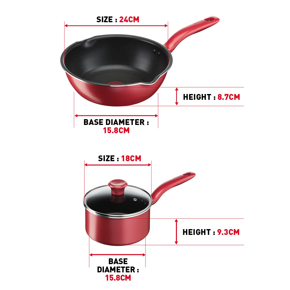 Tefal So Chef 4-Piece Set (SCP18 + DFP24 + Small Spatula)