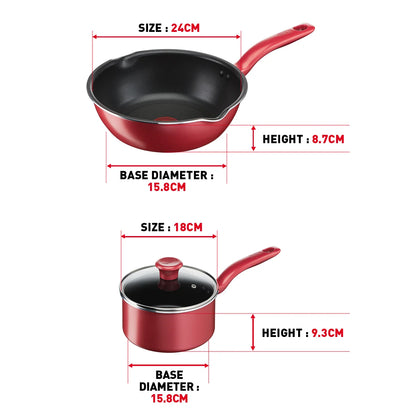 Tefal So Chef 4-Piece Set (SCP18 + DFP24 + Small Spatula)