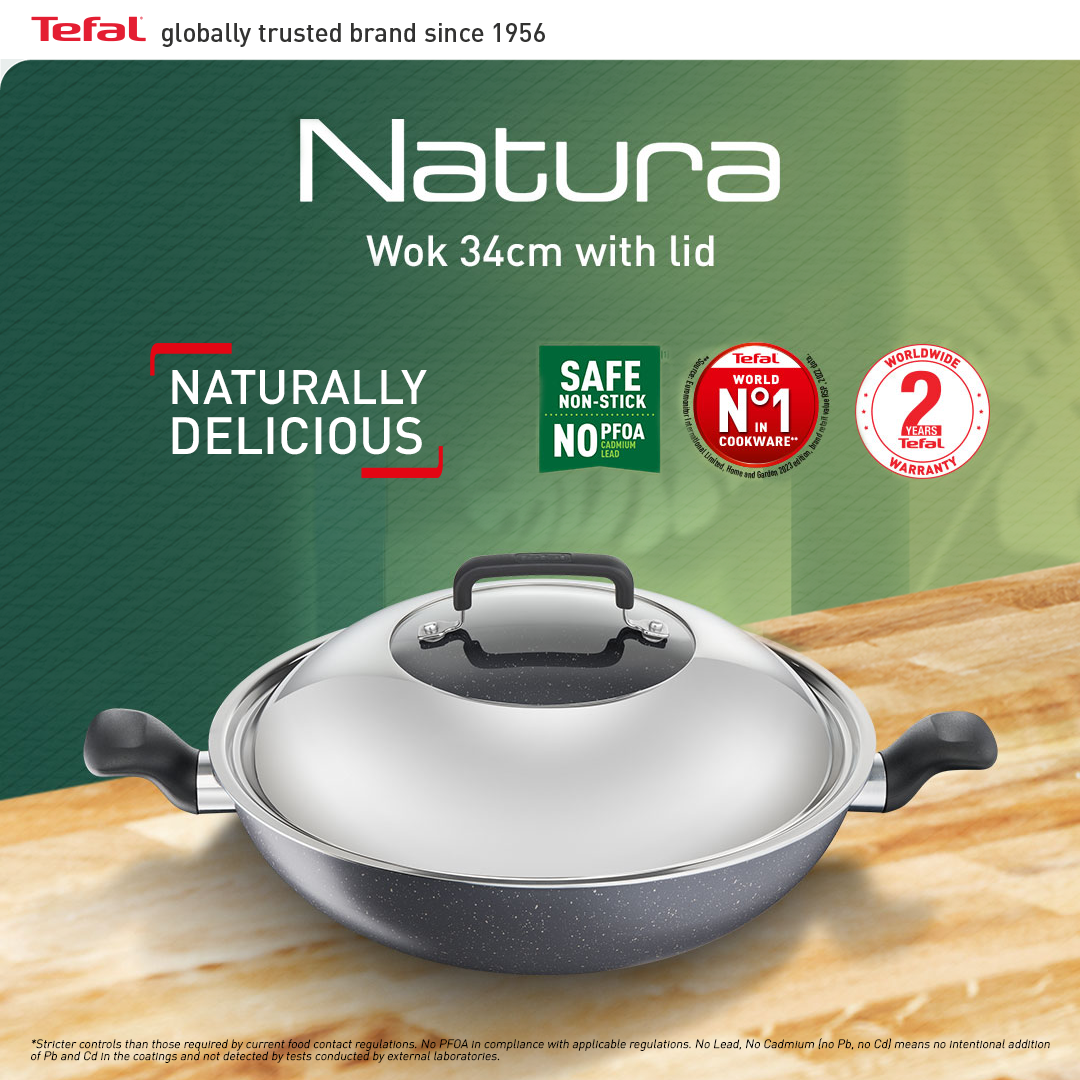 Tefal Cookware Natura Wok 34cm W/Lid