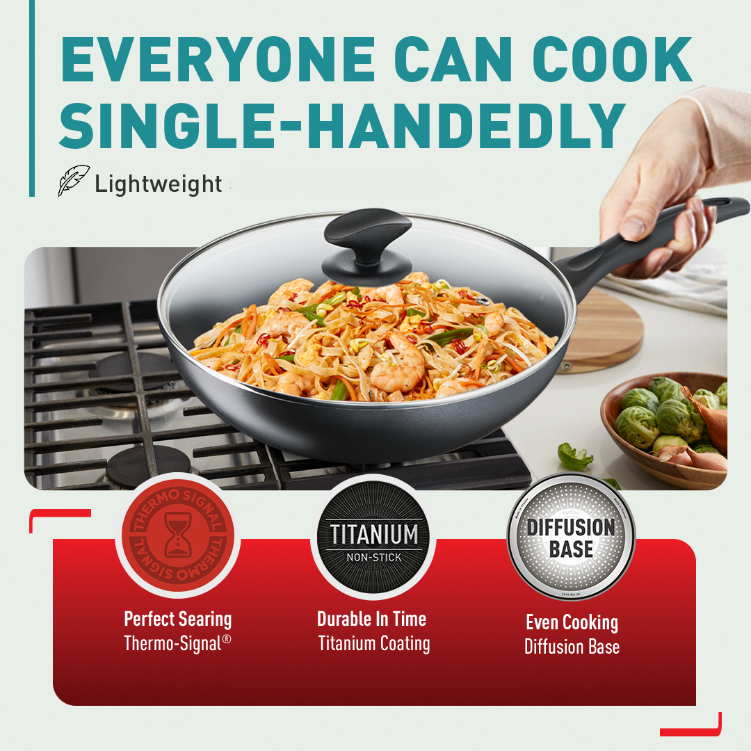 Tefal Cook & Clean Wokpan with lid 28cm