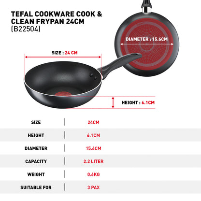 Tefal Cook & Clean Frypan 24cm