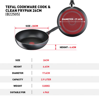 Tefal Cook & Clean Frypan 26cm