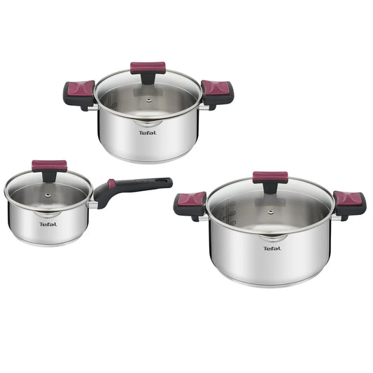 Tefal Cook & Clip 6-Piece Set (SCP16/w lid + STW20/w lid + STW24/w lid)