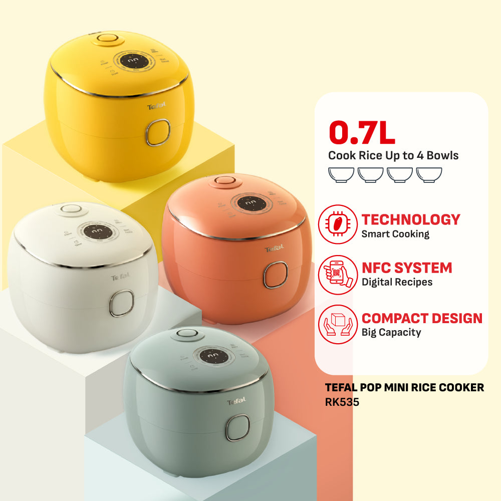 Tefal POP Rice Cooker Rise 0.7L (4 Cups) RK535A