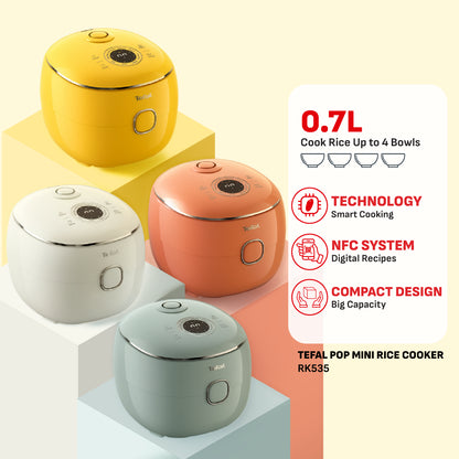 Tefal POP Rice Cooker Rise 0.7L (4 Cups) RK535A