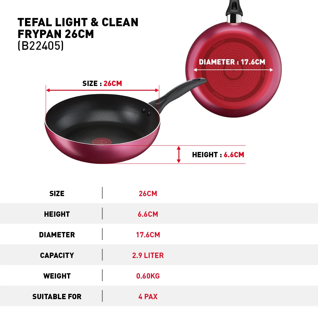 Tefal Light & Clean Frypan 26cm