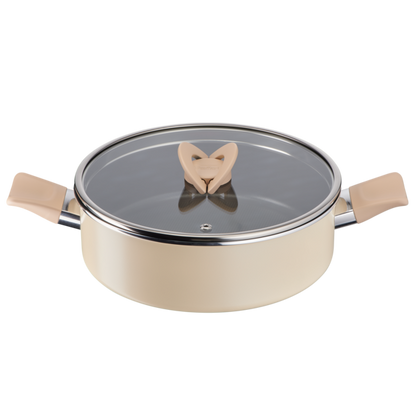 Tefal Cookware Blossom Shallow Pan 24cm w/lid (Beige)
