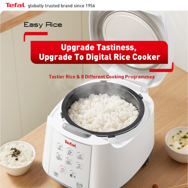 Tefal Easy Rice Fuzzy Logic Rice Cooker 1.8L RK7321 (10 Cups)