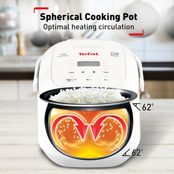 Tefal Mini Spherical Fuzzy Logic Rice Cooker 0.7L RK6011 (4 cups)