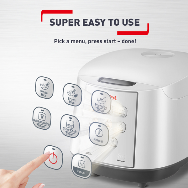 Tefal Easy Rice Fuzzy Logic Rice Cooker 1.8L RK7321 (10 Cups)